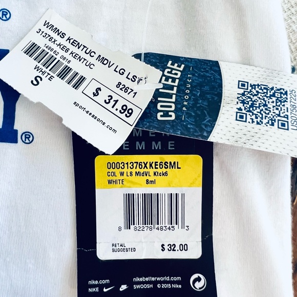 Nike UK Kentucky Wildcats Logo Long Sleeve T-Shirt Small NWT - Picture 6 of 6